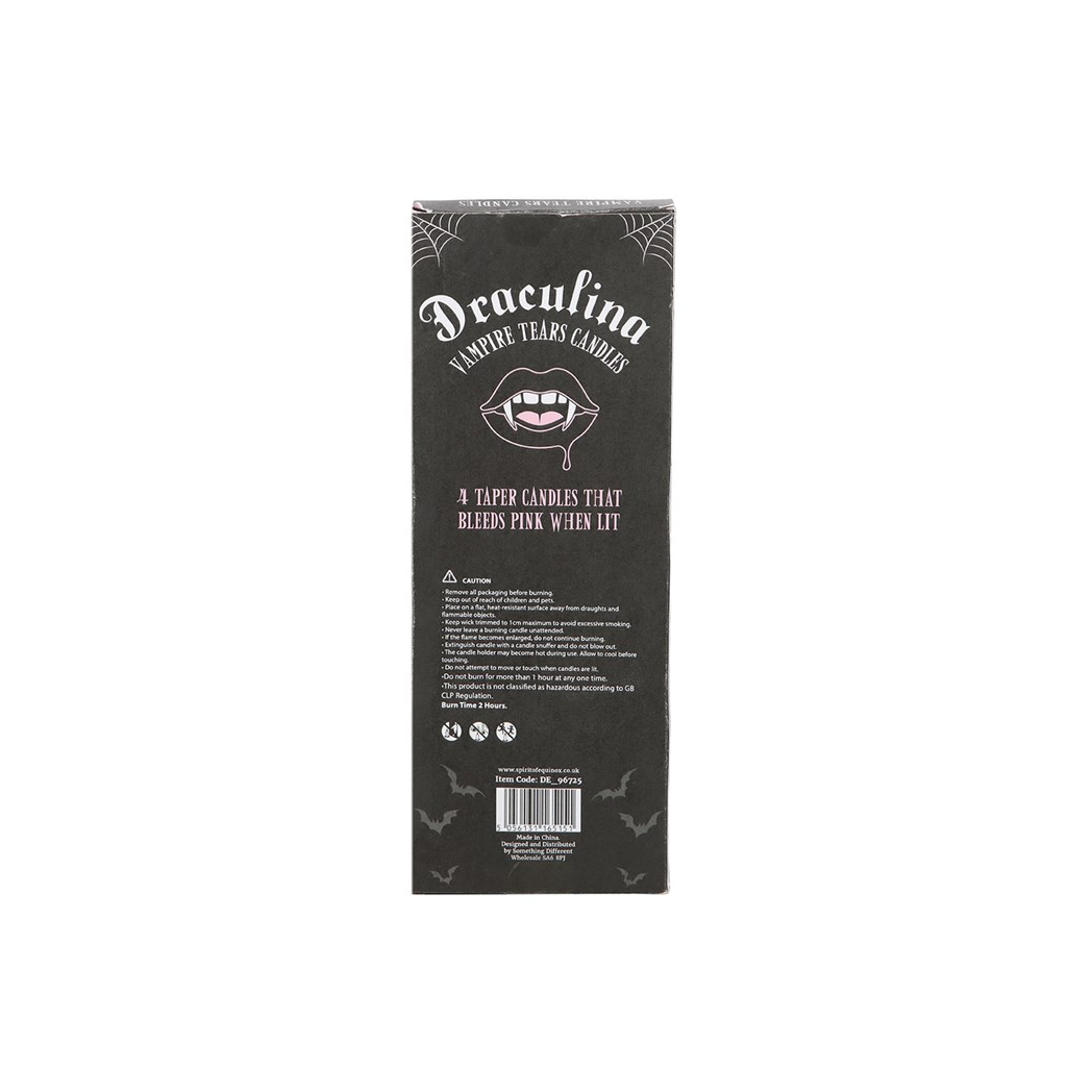 Set of 4 Pink Vampire Tears Taper Candles