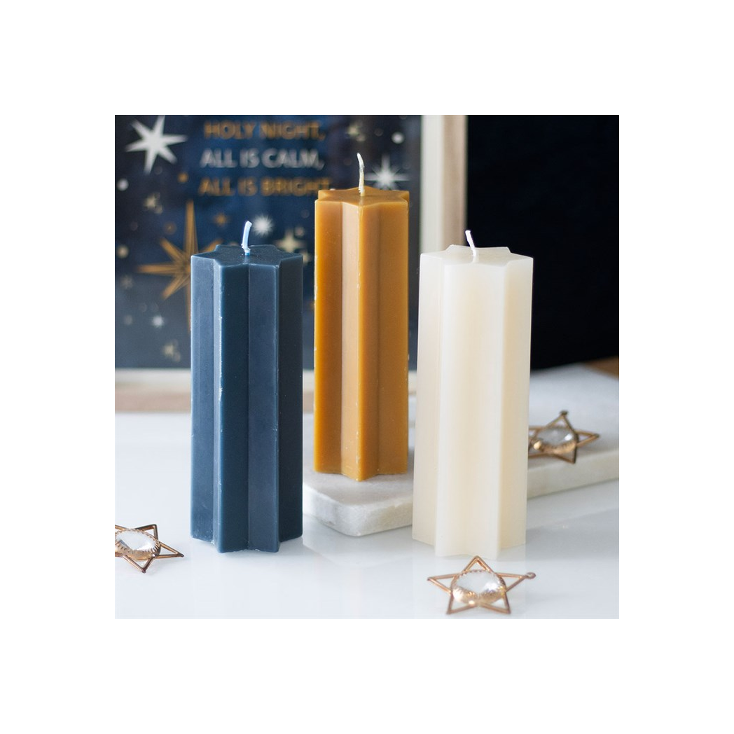Cream Starry Night Star Shaped Taper Candle