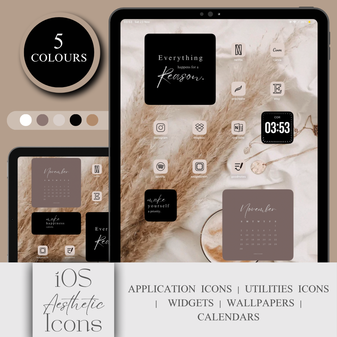 Dark Beige IOS Icons